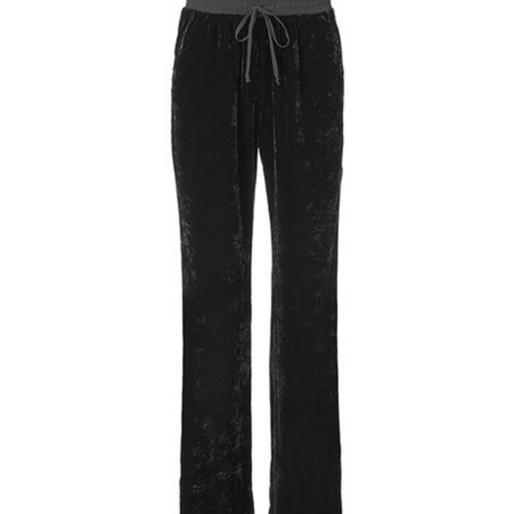 Cabi black velvet trouser pants